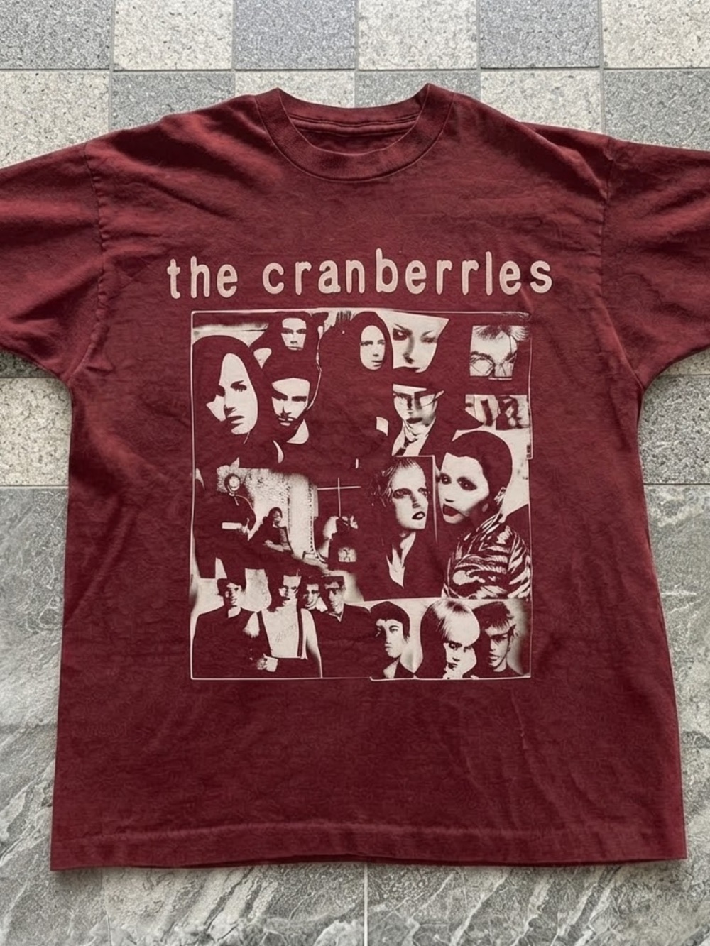 Gildan Cranberries Band Tee - Burgundy with Cream Print